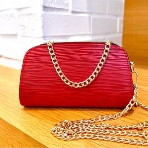 Louis Vuitton Authenticated Red Epi DauphinePM Crossbody Bag